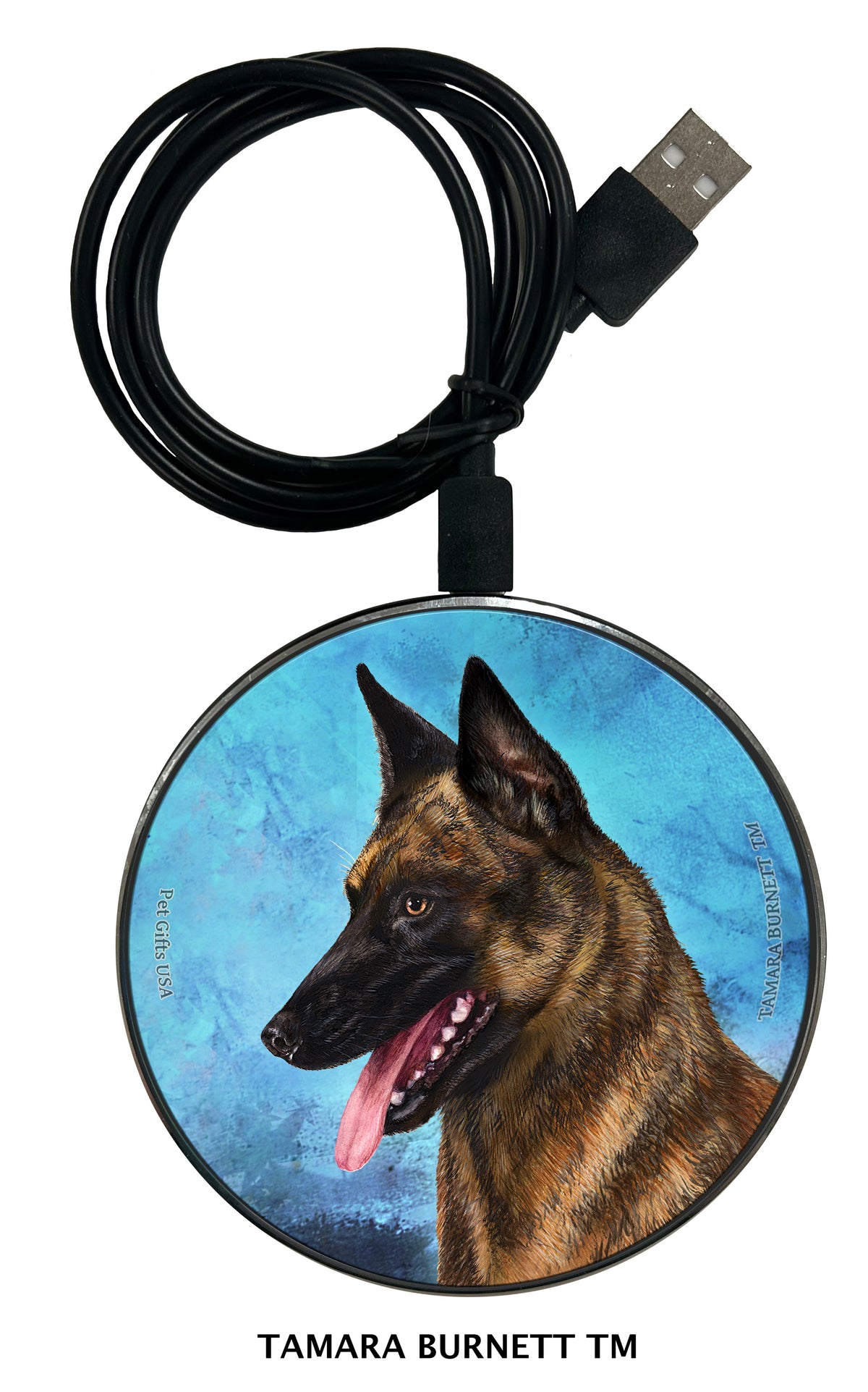 Dutch Shepherd Gold Brindle Zoomies Wireless Charger