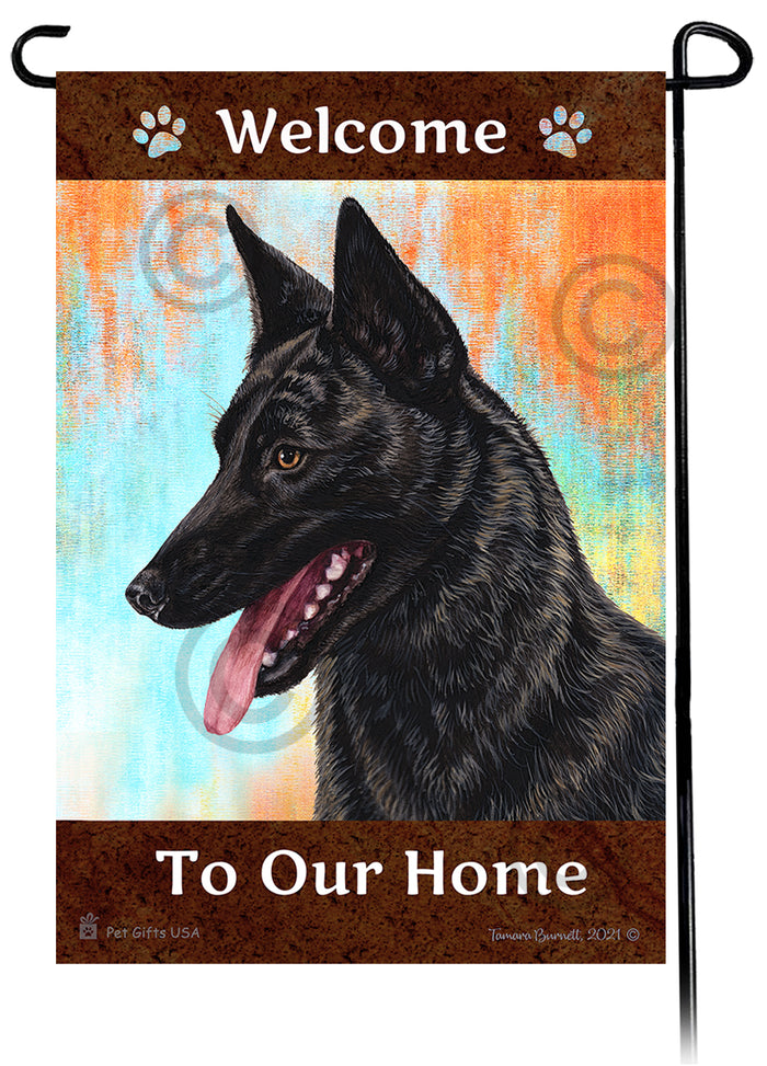 Dutch Shepherd Welcome To Our Home Garden Flags