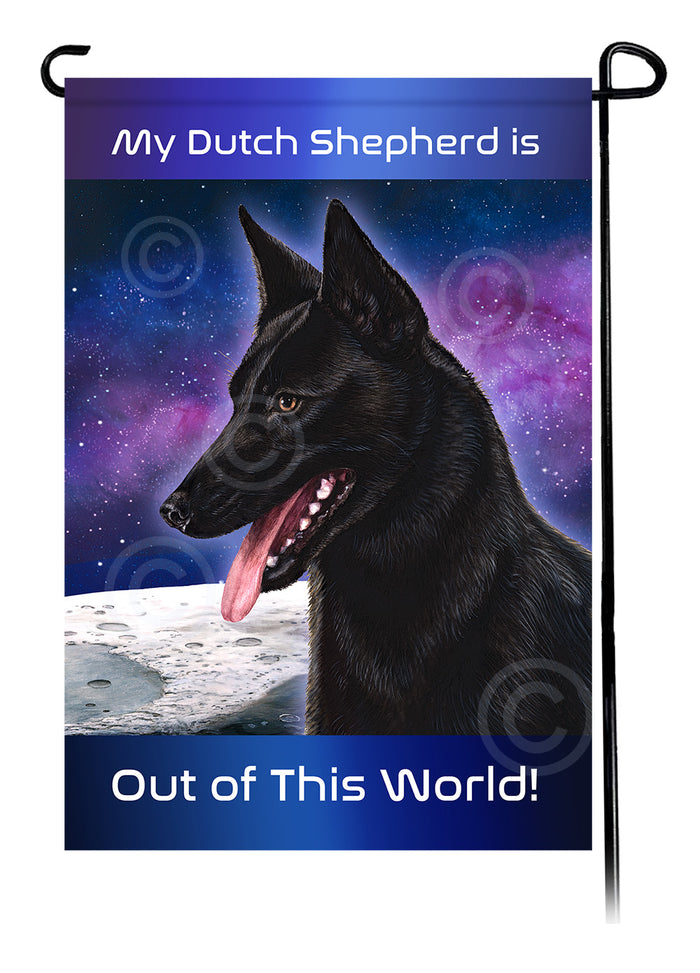 Dutch Shepherd Out Of This World Garden Flags