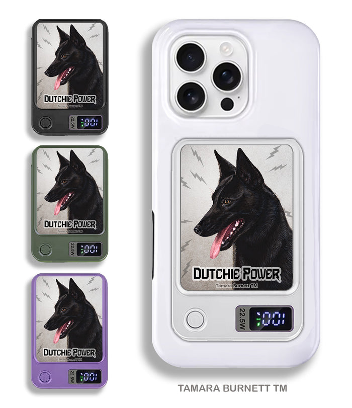 Dutch Shepherd Black Phone Bank Wireless Charger