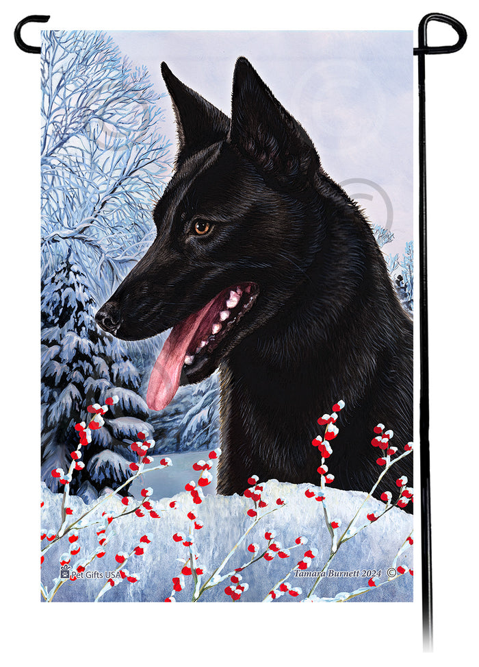 Dutch Shepherd Winterberries Garden Flags