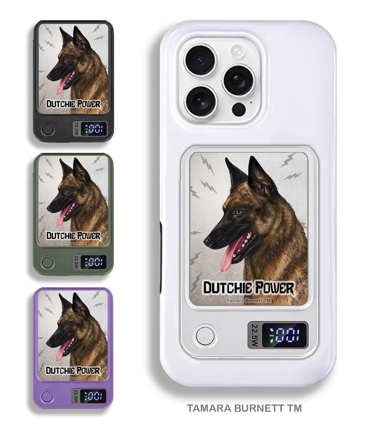 Dutch Shepherd Gold Brindle Phone Bank Wireless Charger