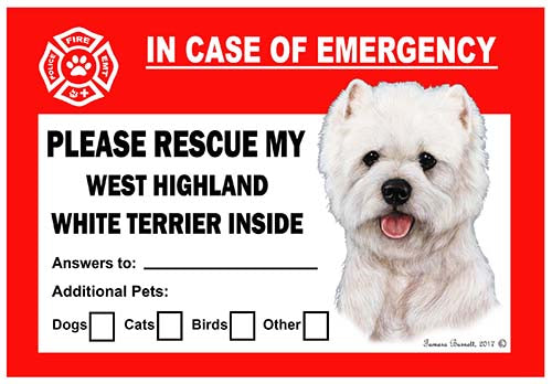 West Highland Terrier Emergency Cling