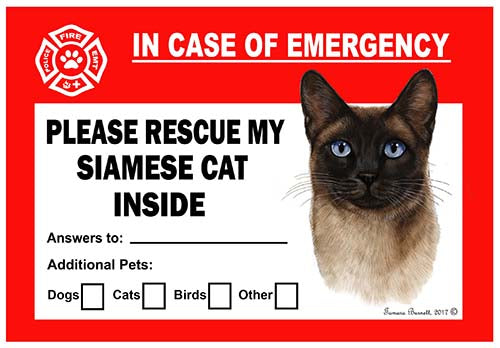 Siamese Cat Seal Emergency Cling