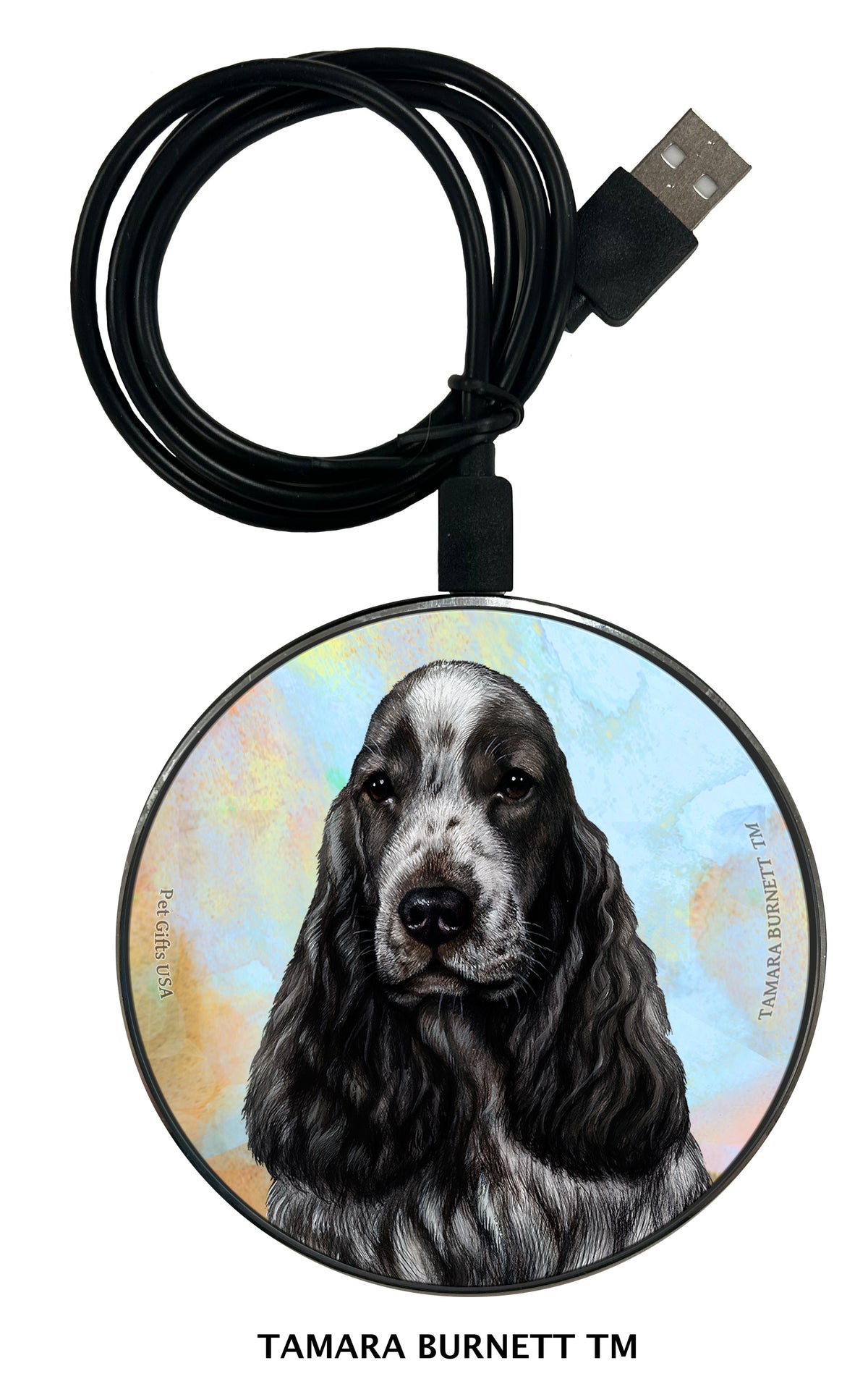 English Cocker Spaniel Blue Roan Zoomies Wireless Charger