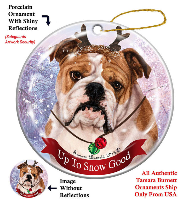 English English Bulldog - Up To Snow Good Ornament