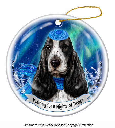 English Cocker Spaniel Black and White Ornament