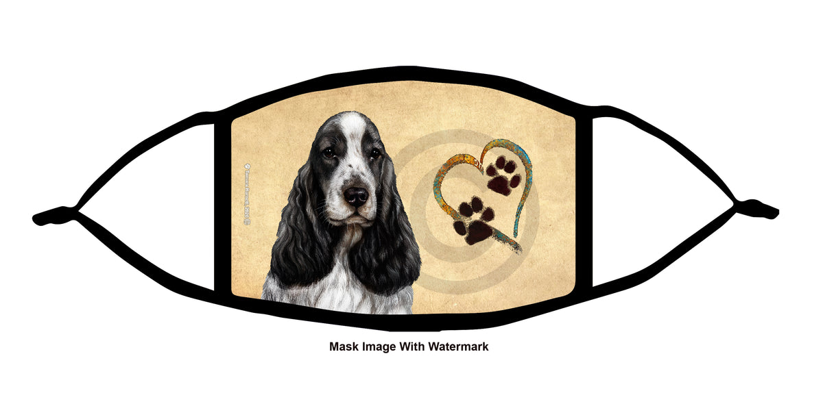 English Cocker Spaniel (Black and White) Face Mask
