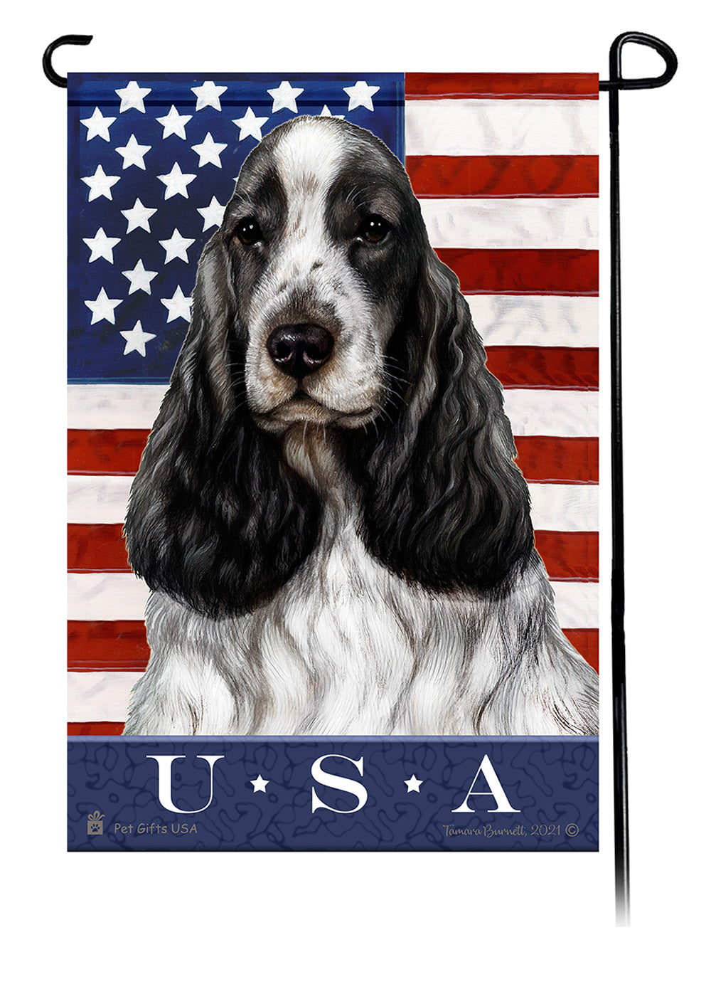 English Cocker Spaniel True Blue Garden Flags