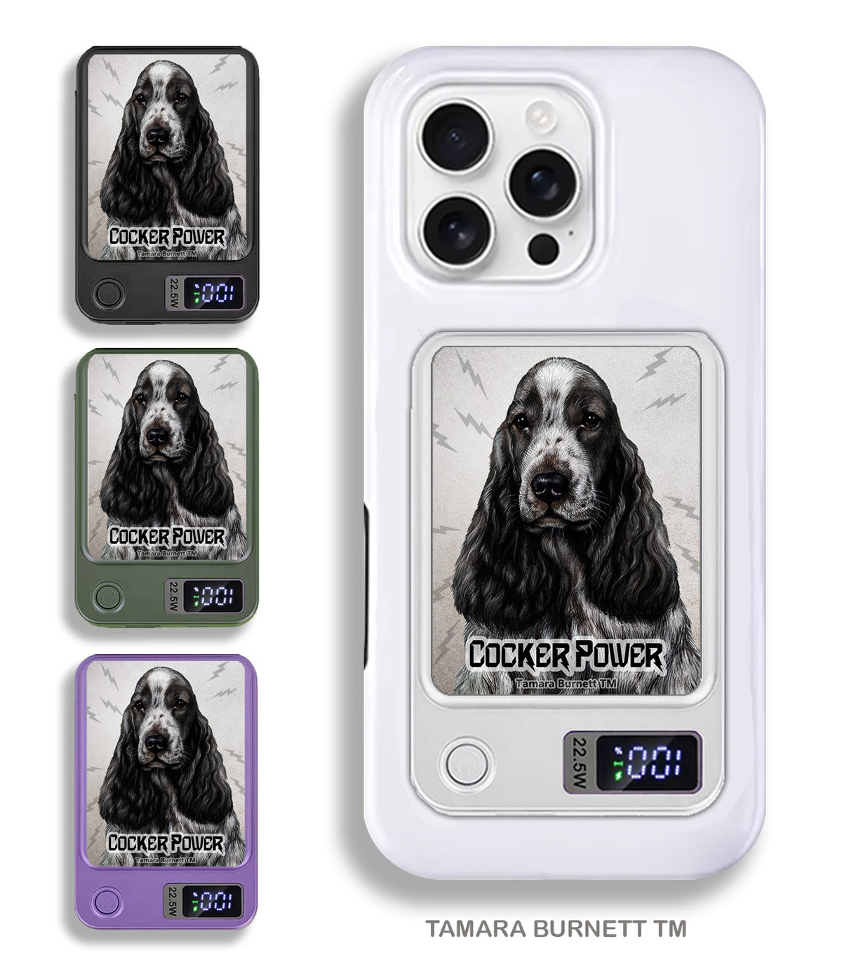English Cocker Spaniel Blue Roan Phone Bank Wireless Charger