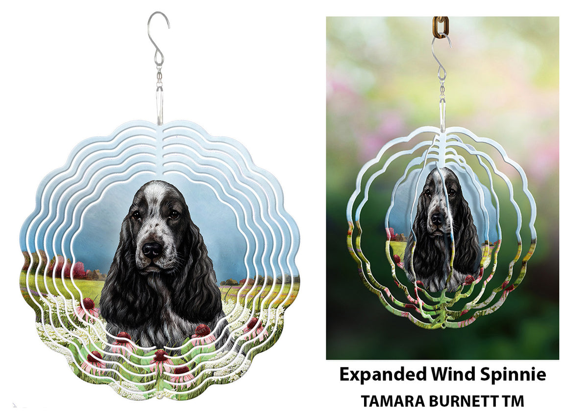 English Cocker Spaniel Blue Roan Wind Spinner