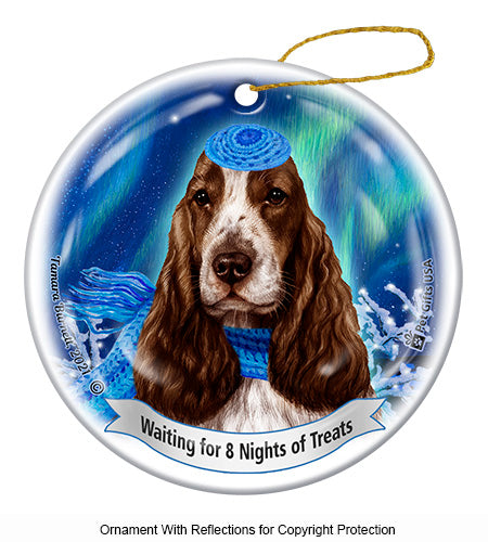 English Cocker Spaniel Liver and White Ornament