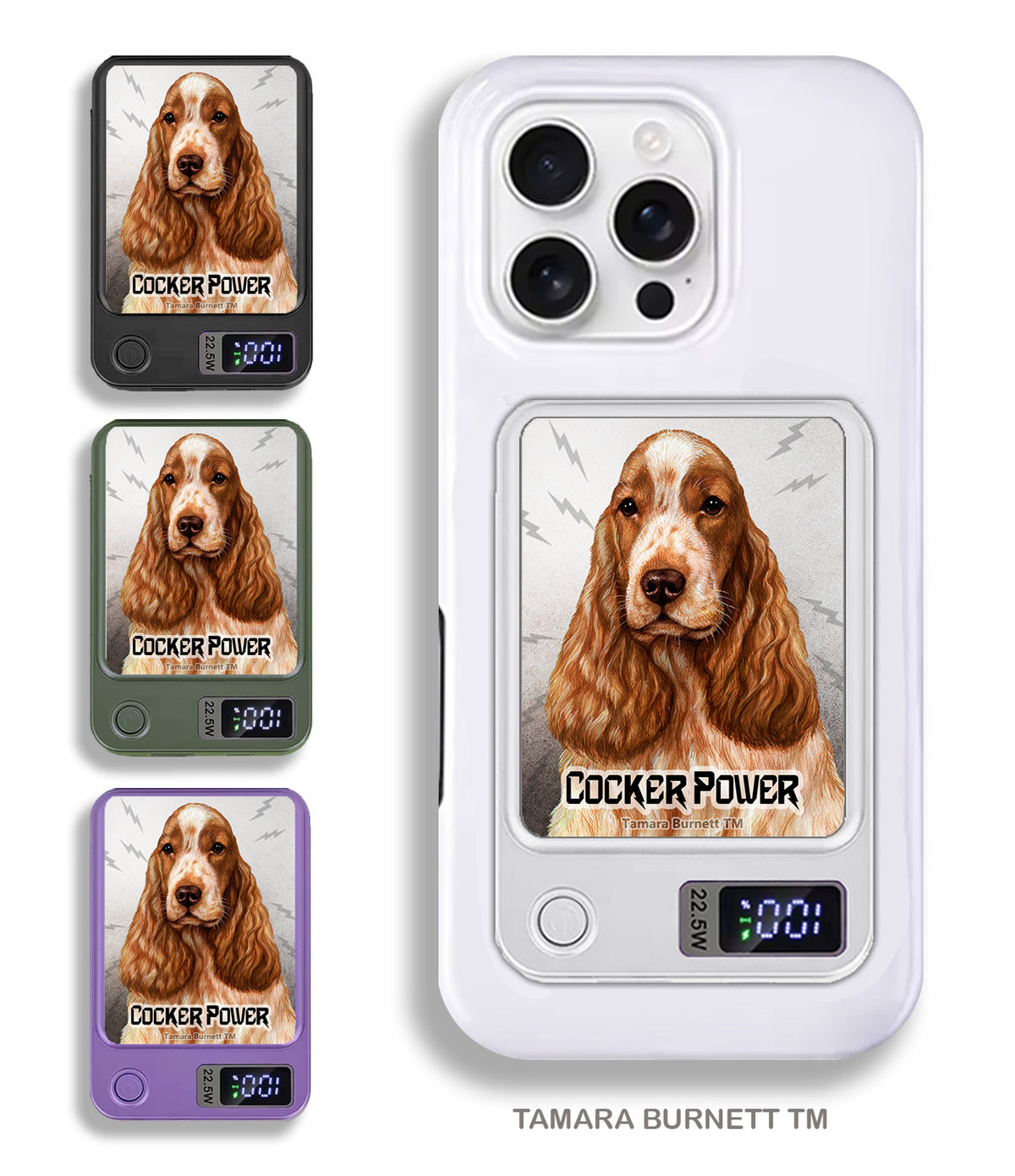 English Cocker Spaniel Orange Roan Phone Bank Wireless Charger