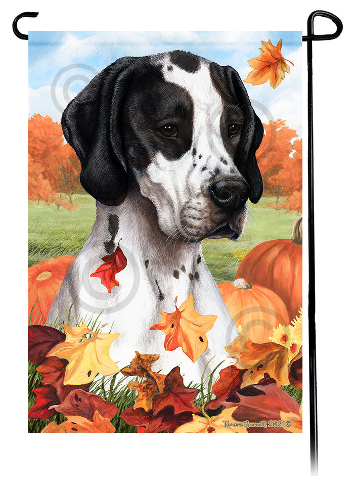 English Pointer Falling Leaves Garden Flags