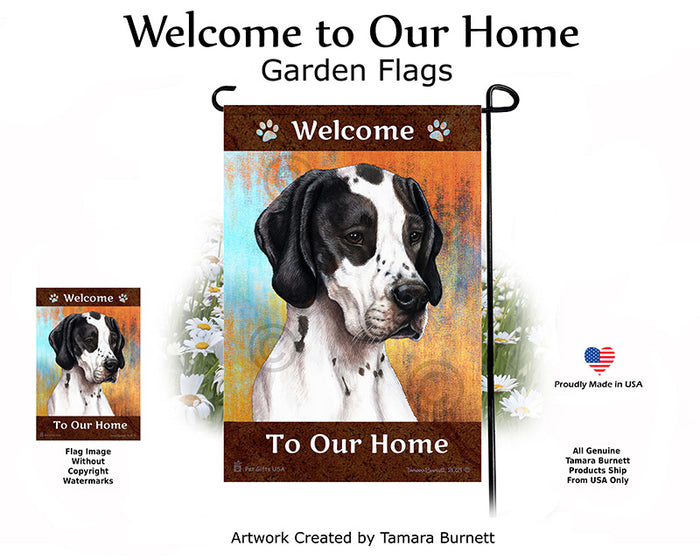 English Pointer Welcome To Our Home Garden Flags