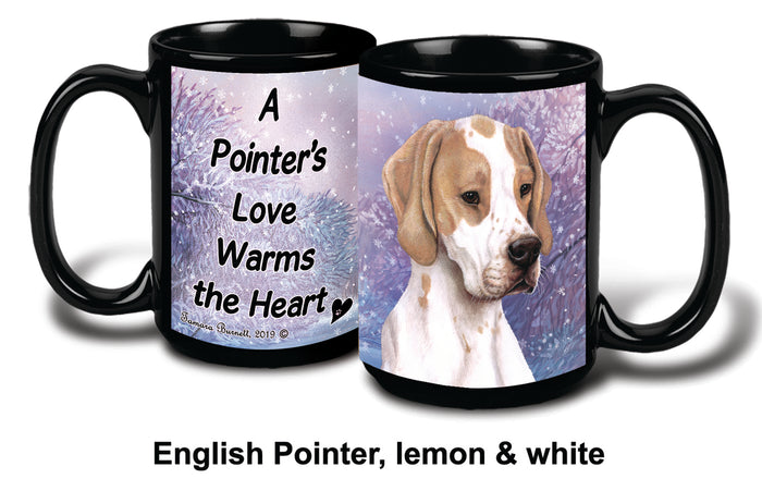 English Pointer Black/White Winter Mug 15 oz