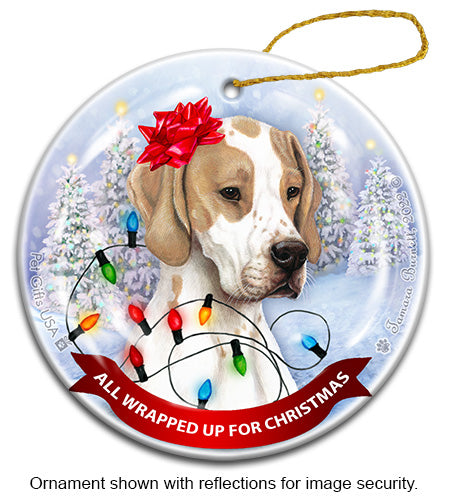 English Pointer Lemon & White Ornament
