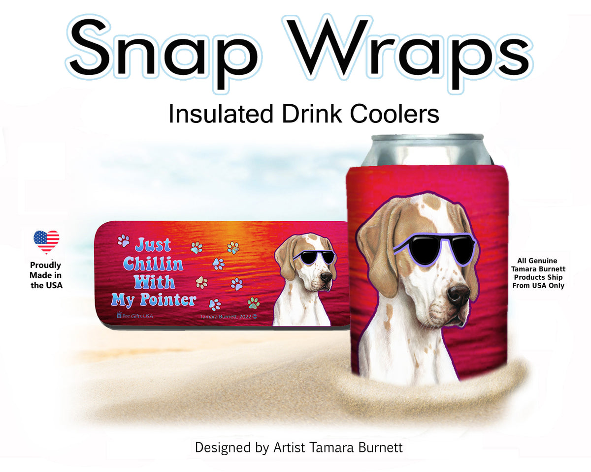 English Pointer Lemon and White Snap Wrap Cozy