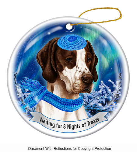 English Pointer Brown and White Ornament