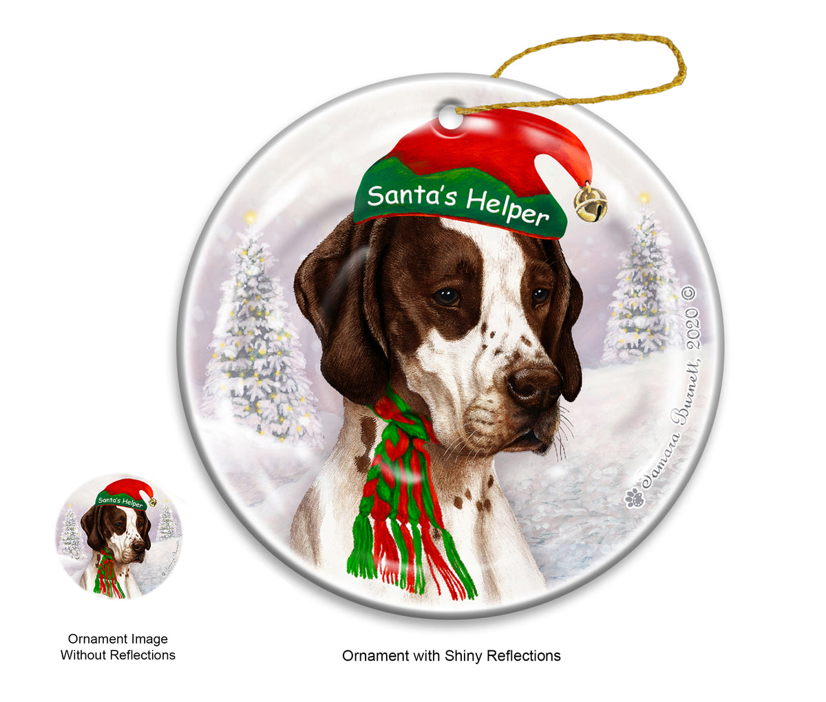 English Pointer Brown and White Ornament