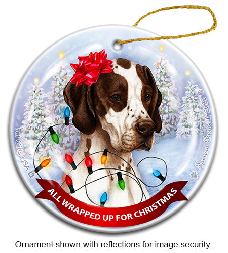 English Pointer Brown and White Ornament