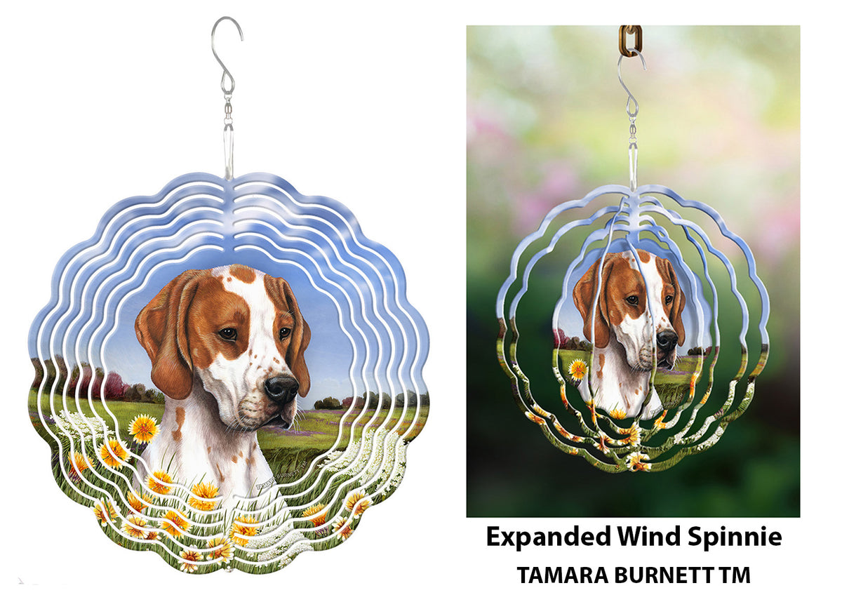 English Pointer Red and White Wind Spinner