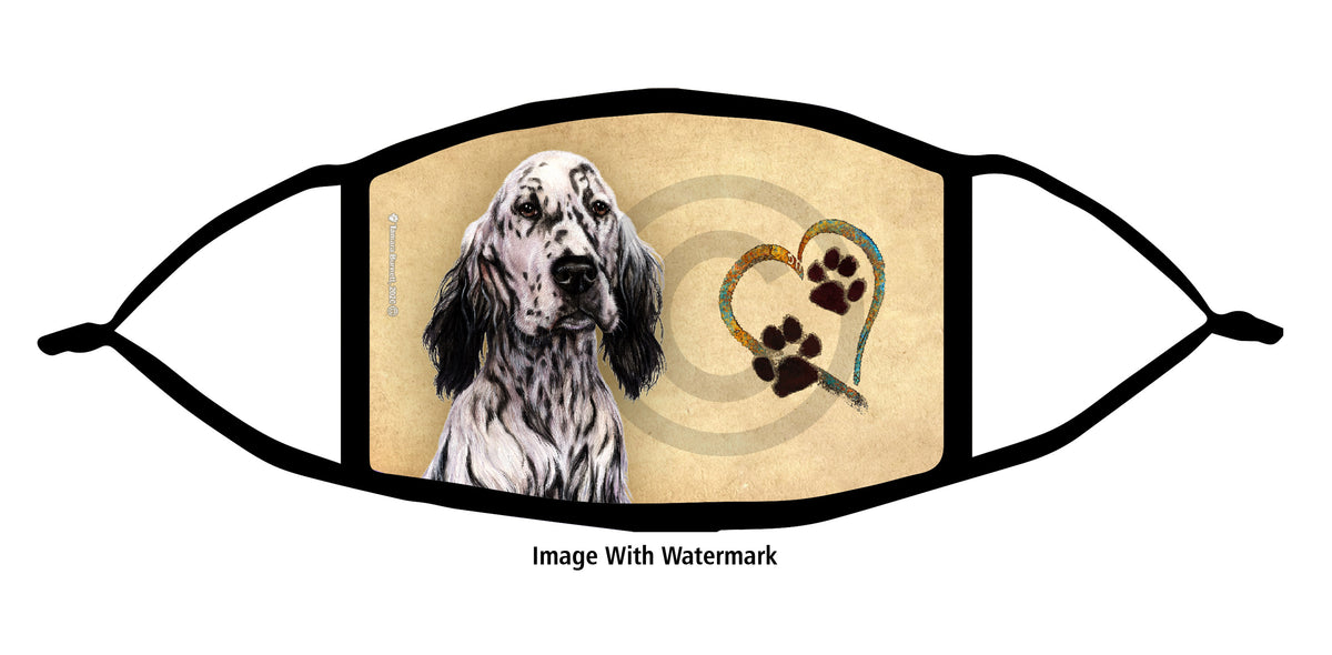 English Setter (Black and White) Face Mask