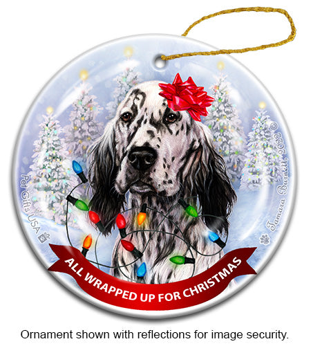 English Setter All Wrapped Up Ornament