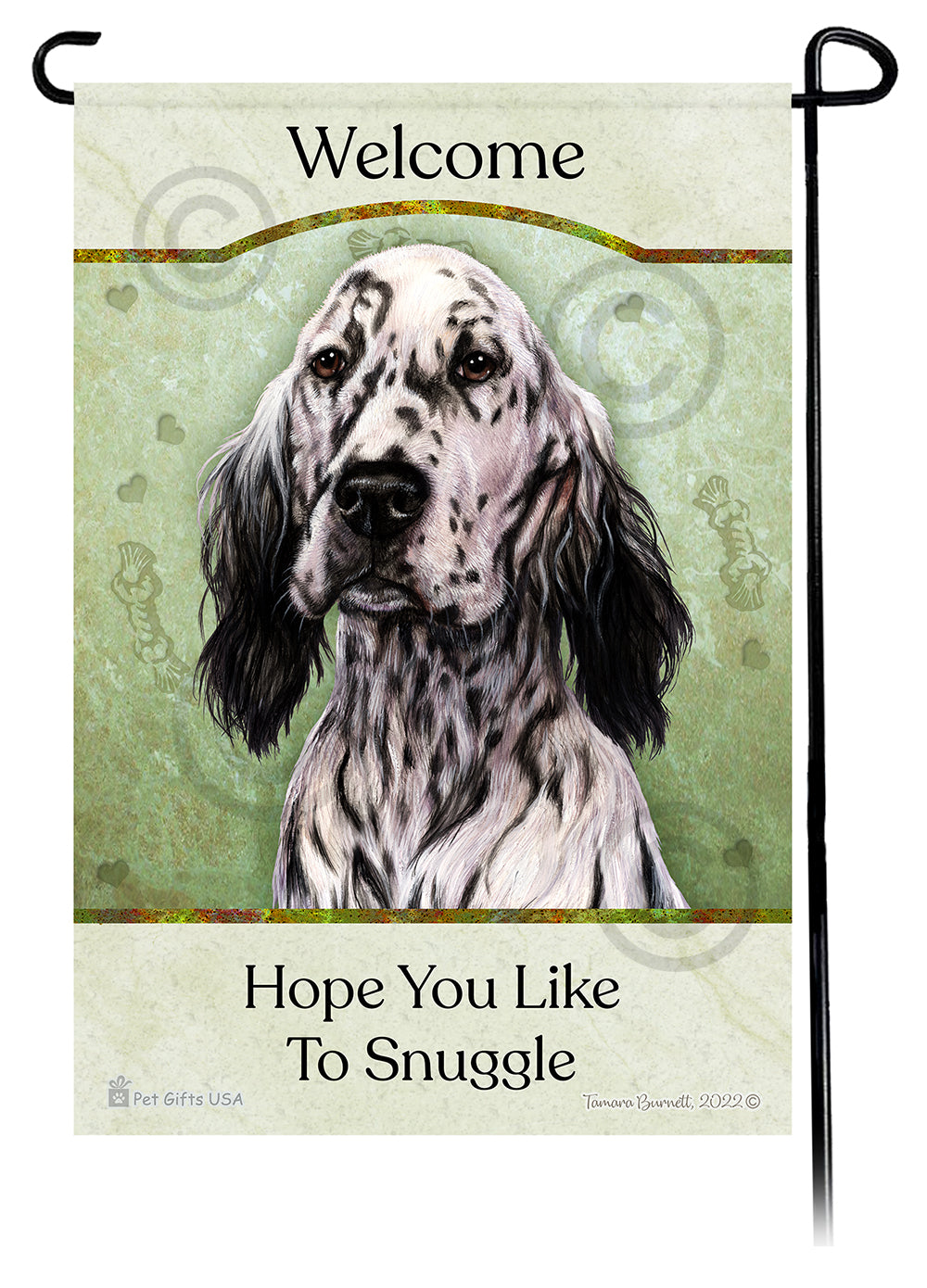 English Setter Hope You Like To Snuggle Garden Flags