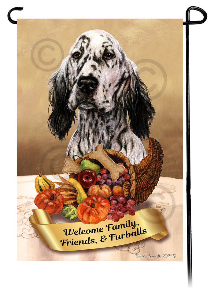 English Setter Thanksgiving Garden Flags