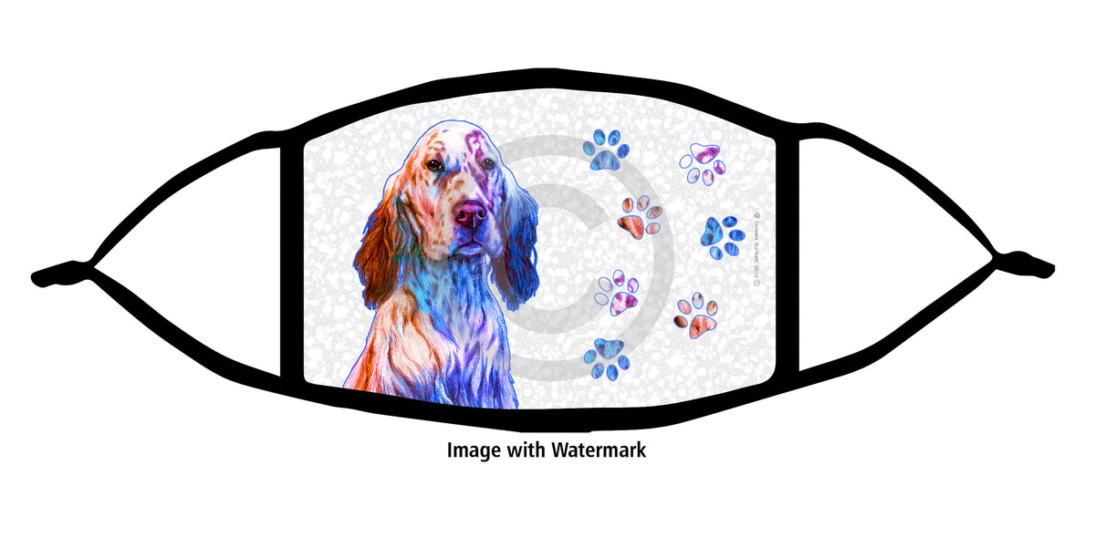 English Setter Orange Face Mask
