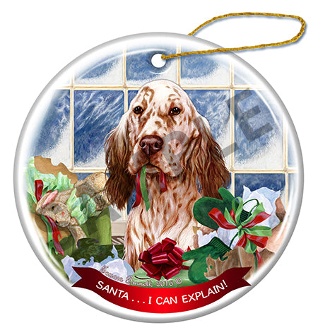 English Setter Orange Ornament
