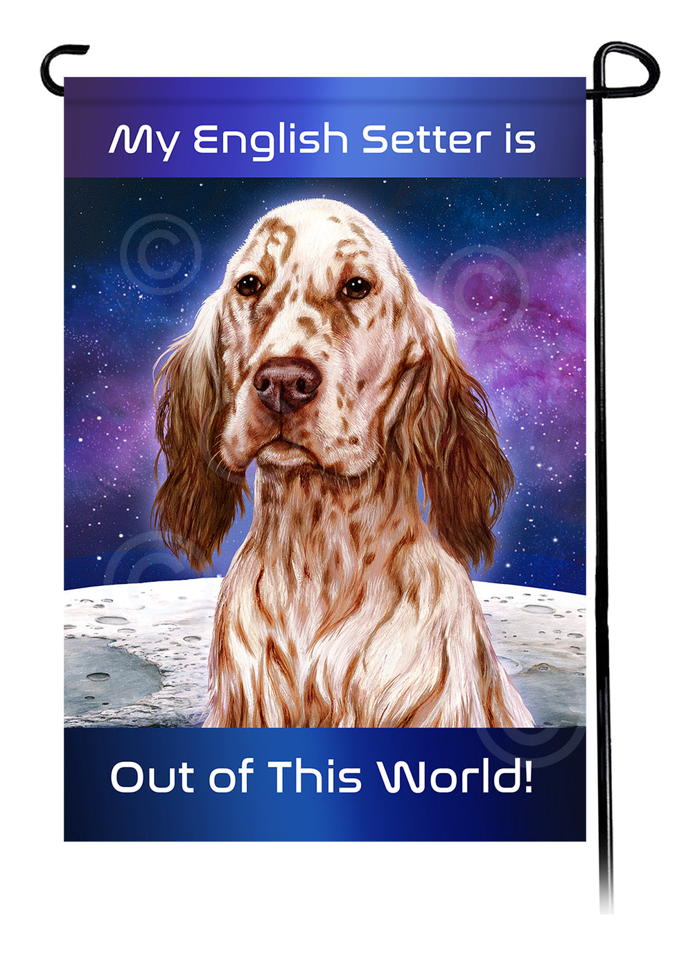 English Setter Out Of This World - Garden Flag