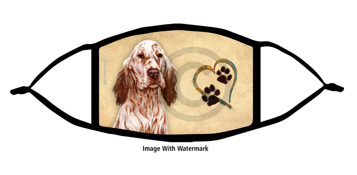 English Setter (Orange) Face Mask