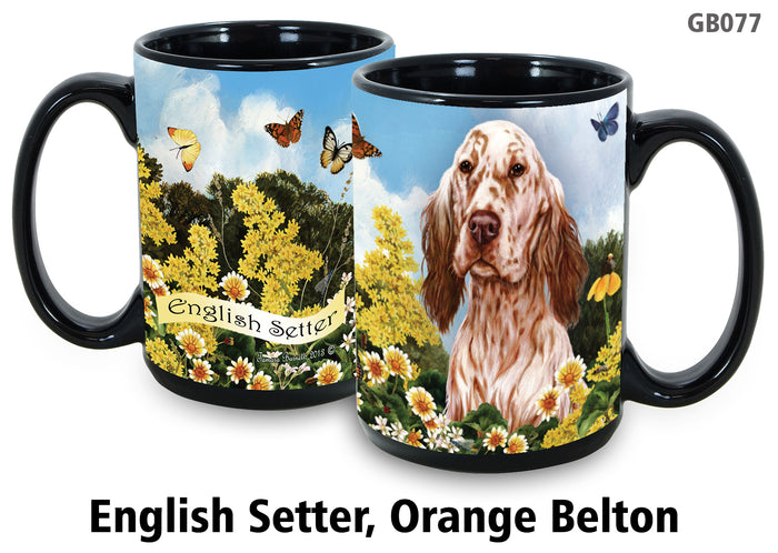 English Setter Orange - Garden Party Fun Mug 15 oz