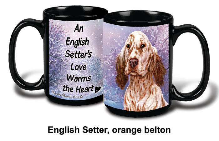 English Setter Orange Winter Mug 15 oz