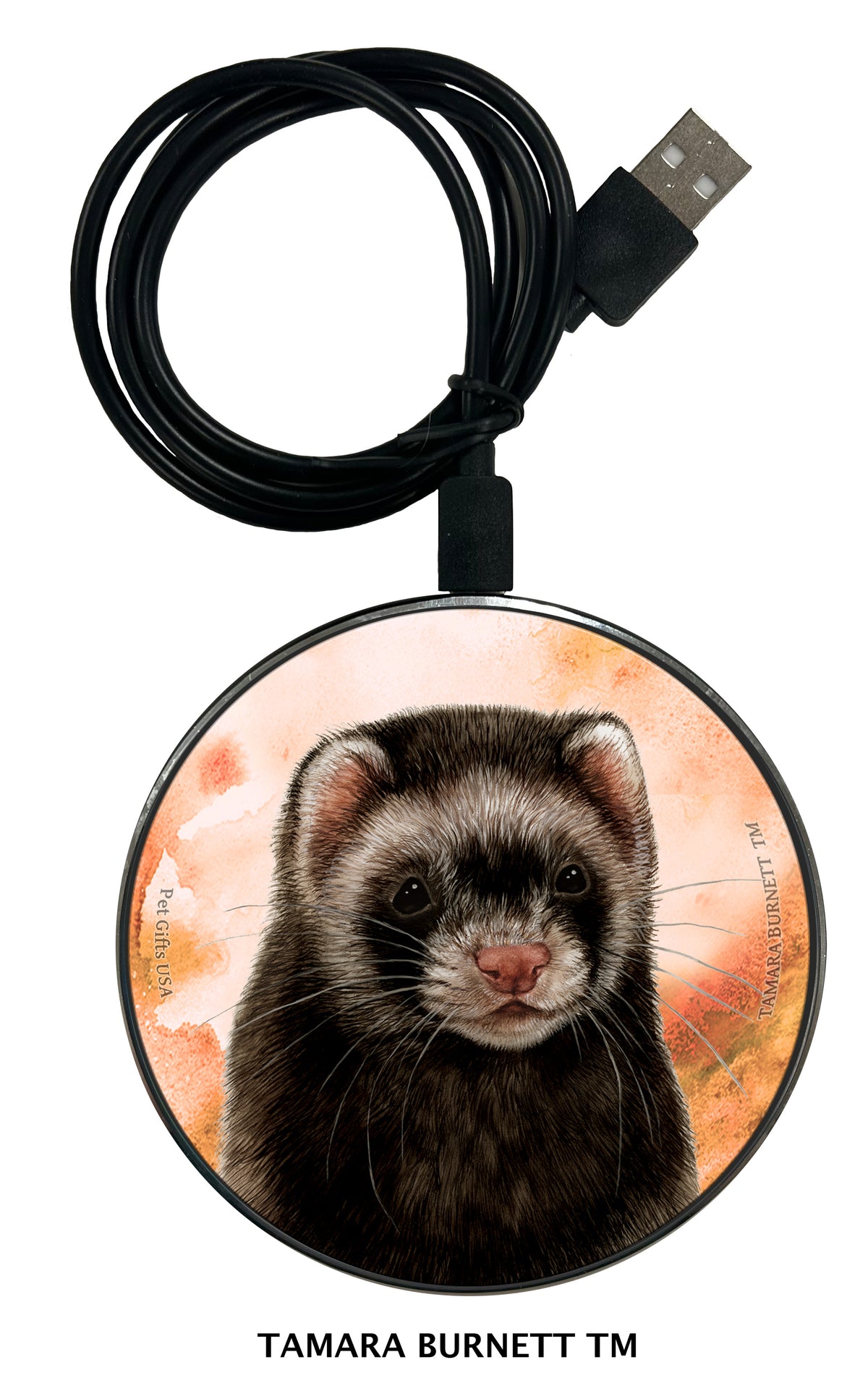 Ferret Black Sable Zoomies Wireless Charger