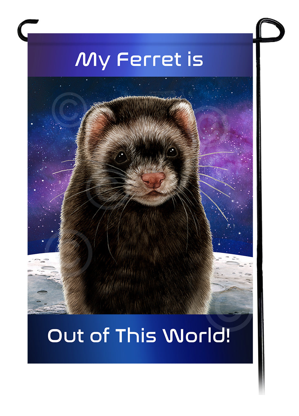 Black Sable Mitt Ferret Out Of This World Garden Flags