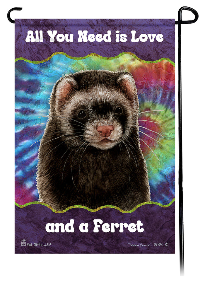 Black Sable Mitt Ferret All You Need Is Love Garden Flags