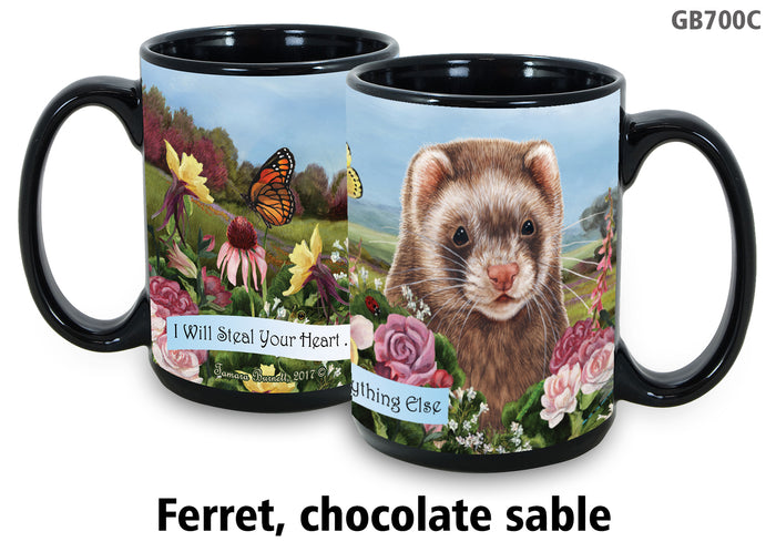 Ferret Chocolate Sable - Garden Party Fun Mug 15 oz