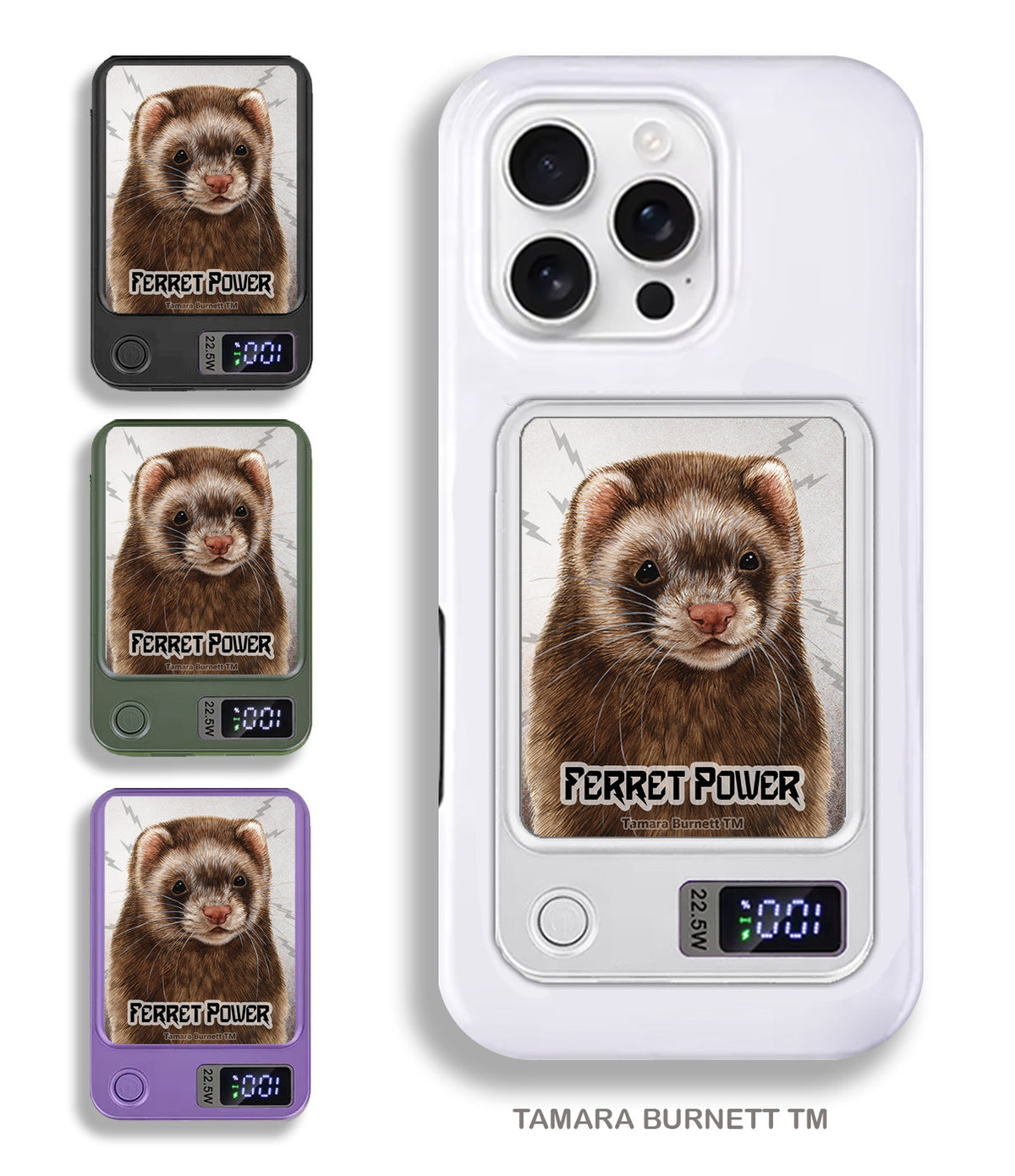 Ferret Chocolate Sable Phone Bank Wireless Charger