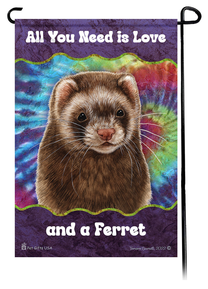 Chocolate Sable Mitt Ferret All You Need Is Love Garden Flags