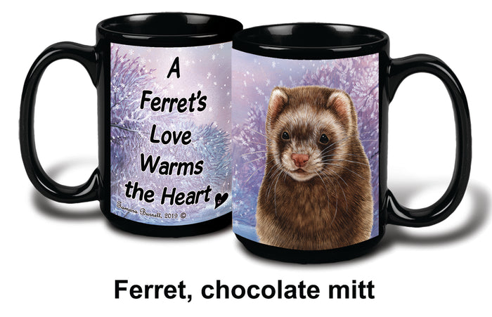Ferret Chocolate Winter Mug 15 oz