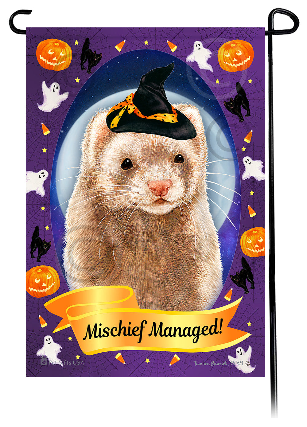 Cinnamon Ferret Halloween Howls Garden Flags