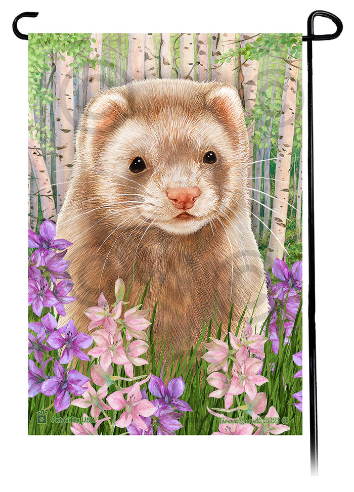 Cinnamon Ferret Spring Flowers Garden Flags