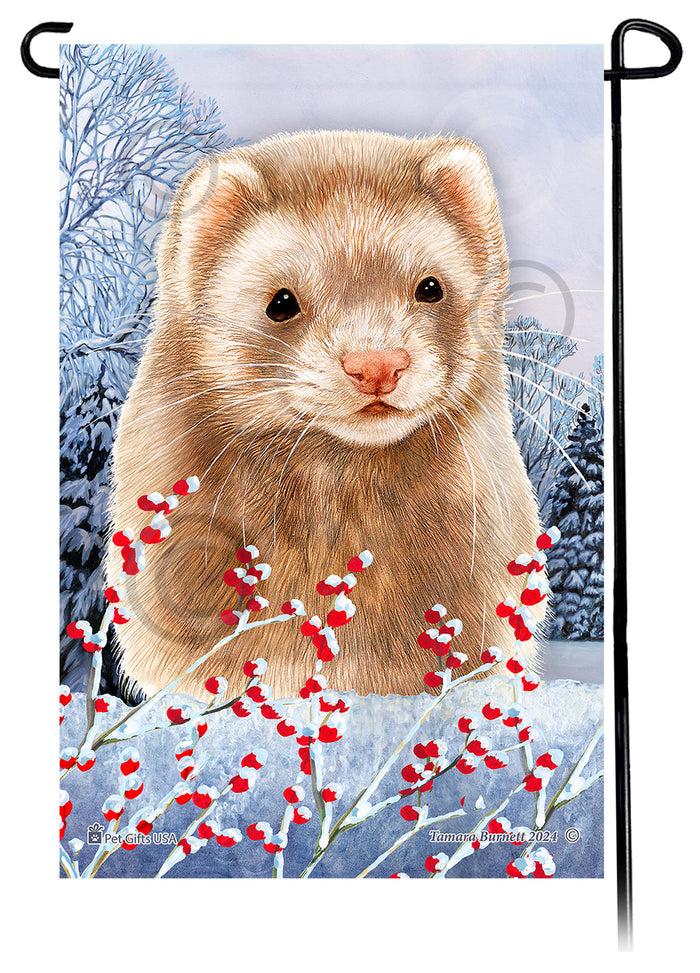 Cinnamon Ferret Winterberries Garden Flags