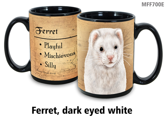 Ferret Dark Eyed White - My Faithful Friends Mug 15 oz