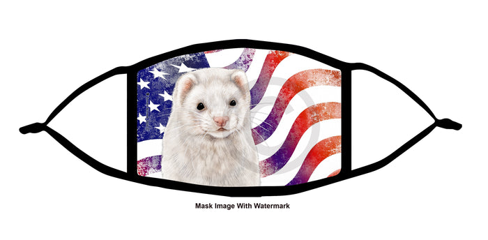 Ferret (Dark Eyed White) Face Mask