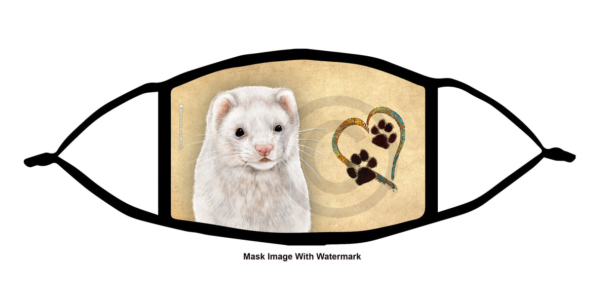 Ferret Dark Eyed White Face Mask