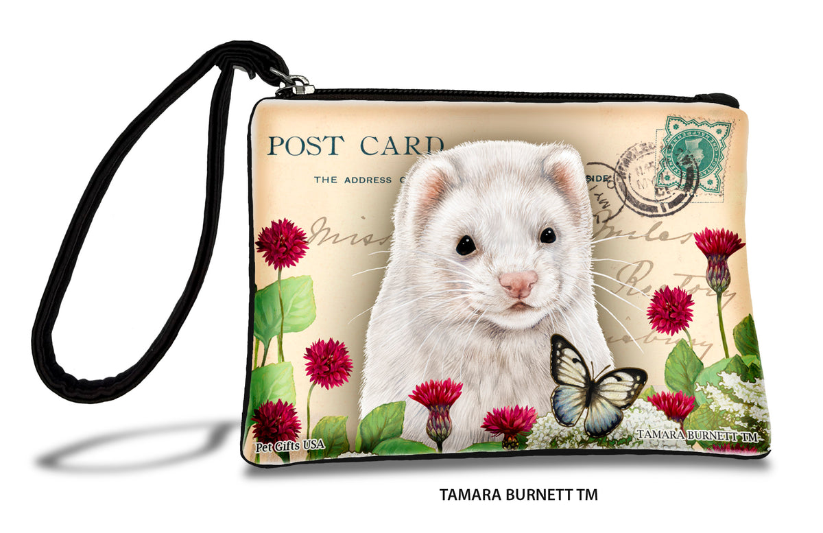 Dark Eyed White Ferret Zippees Pet Pouch
